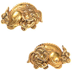 京金具師 獅子図目貫 保存刀装具 ｜日本刀販売は永楽堂