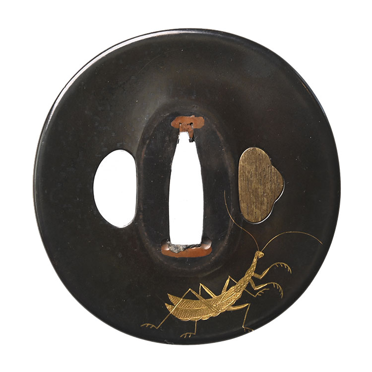 加賀象嵌 蟷螂図鍔/鐔 ｜日本刀販売は永楽堂