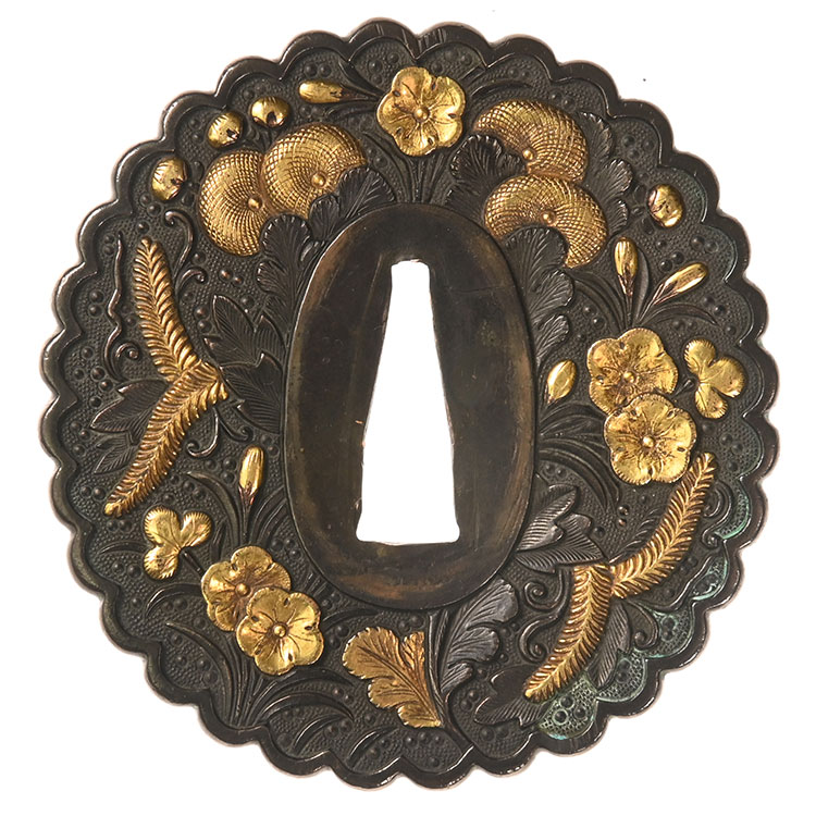 古金工 秋草図鍔 保存刀装具 ｜日本刀販売は永楽堂