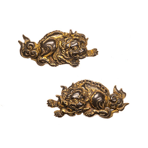 蝦夷 獅子図目貫 特別保存刀装具 ｜日本刀販売は永楽堂