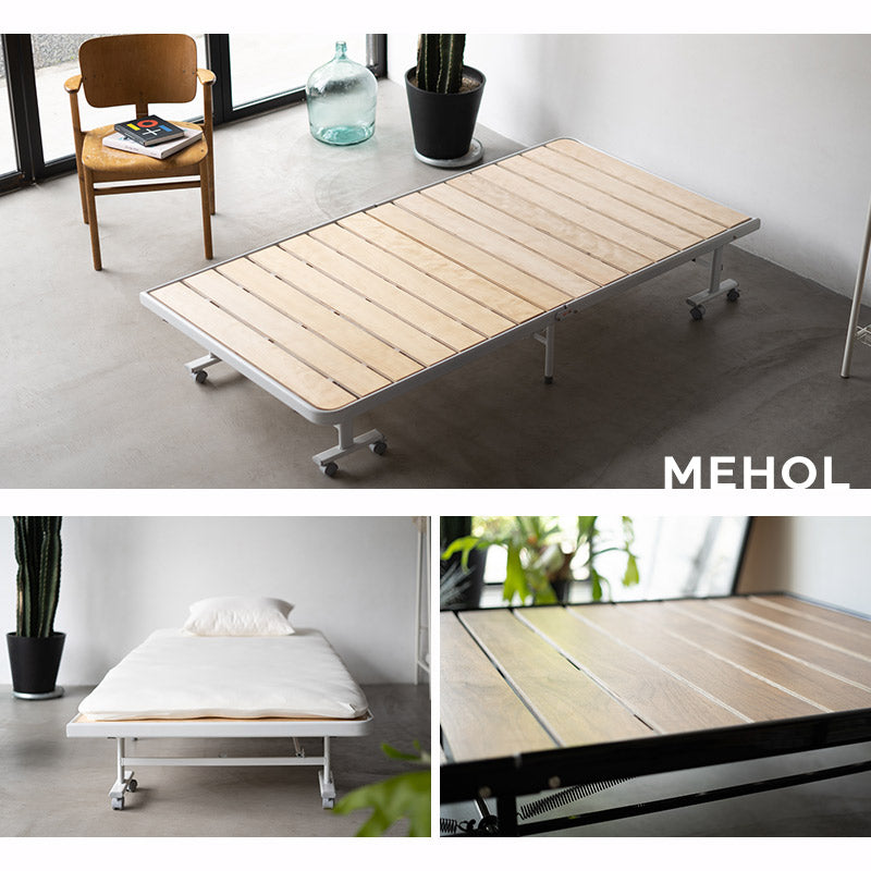 組立不要 折りたたみすのこベッド 「メホール」 シングルサイズ ロー