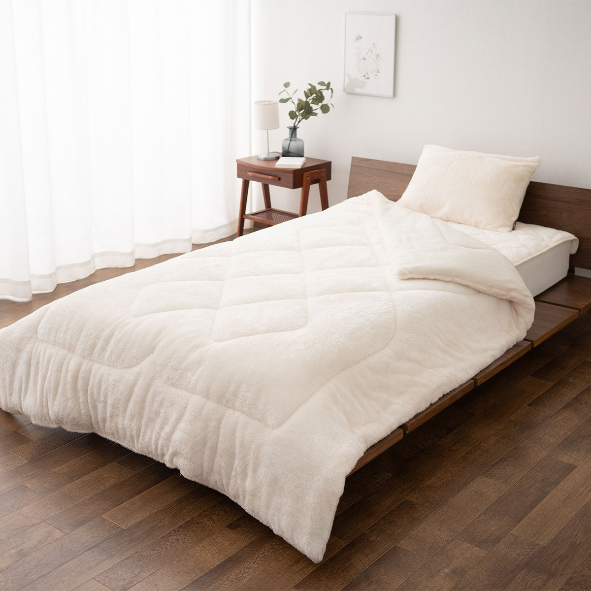 エムールヒート 発熱わた入り 掛け布団 シングル 吸湿発熱 静電気防止