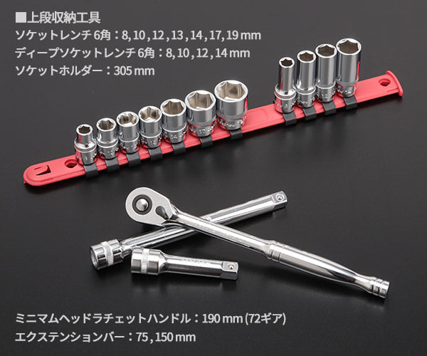 SEEDNEW シーズニュー 9.5sq. ツールセット 39点（レッド） S-39313