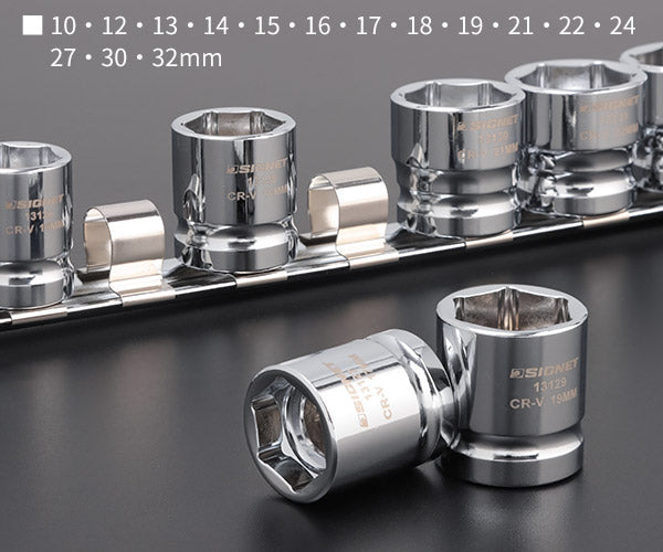 シグネット 1/2DR 15PC ショートソケットセット（6角） (13136