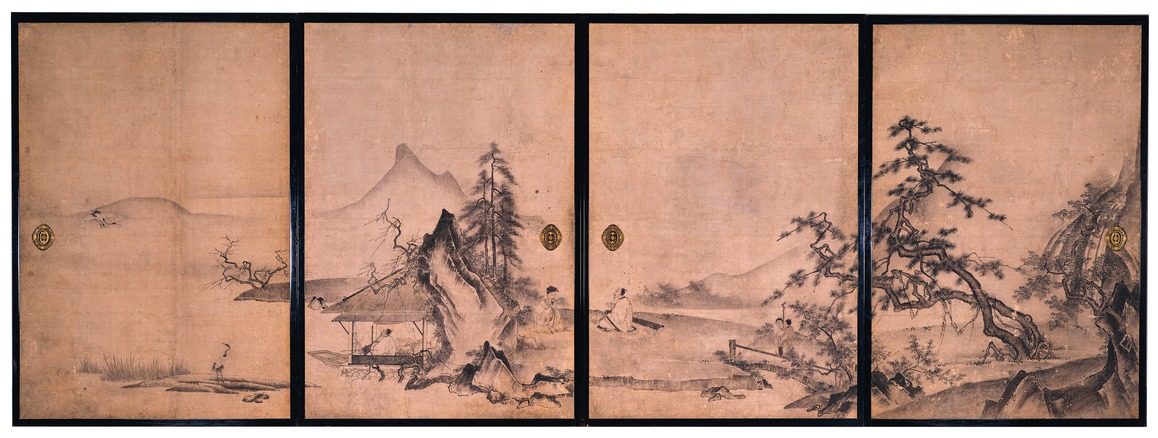 e国宝 - 琴棋書画図 山水図