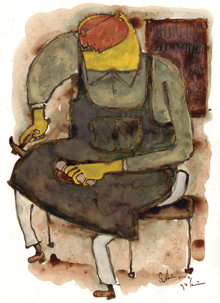 靴職人の男」 by スズキヒロユキ｜Artmeter｜暮らしを彩るアートが