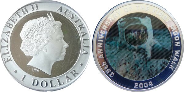 1 Dollar - Elizabeth II (4th Portrait - 35th Anniversary of Moon