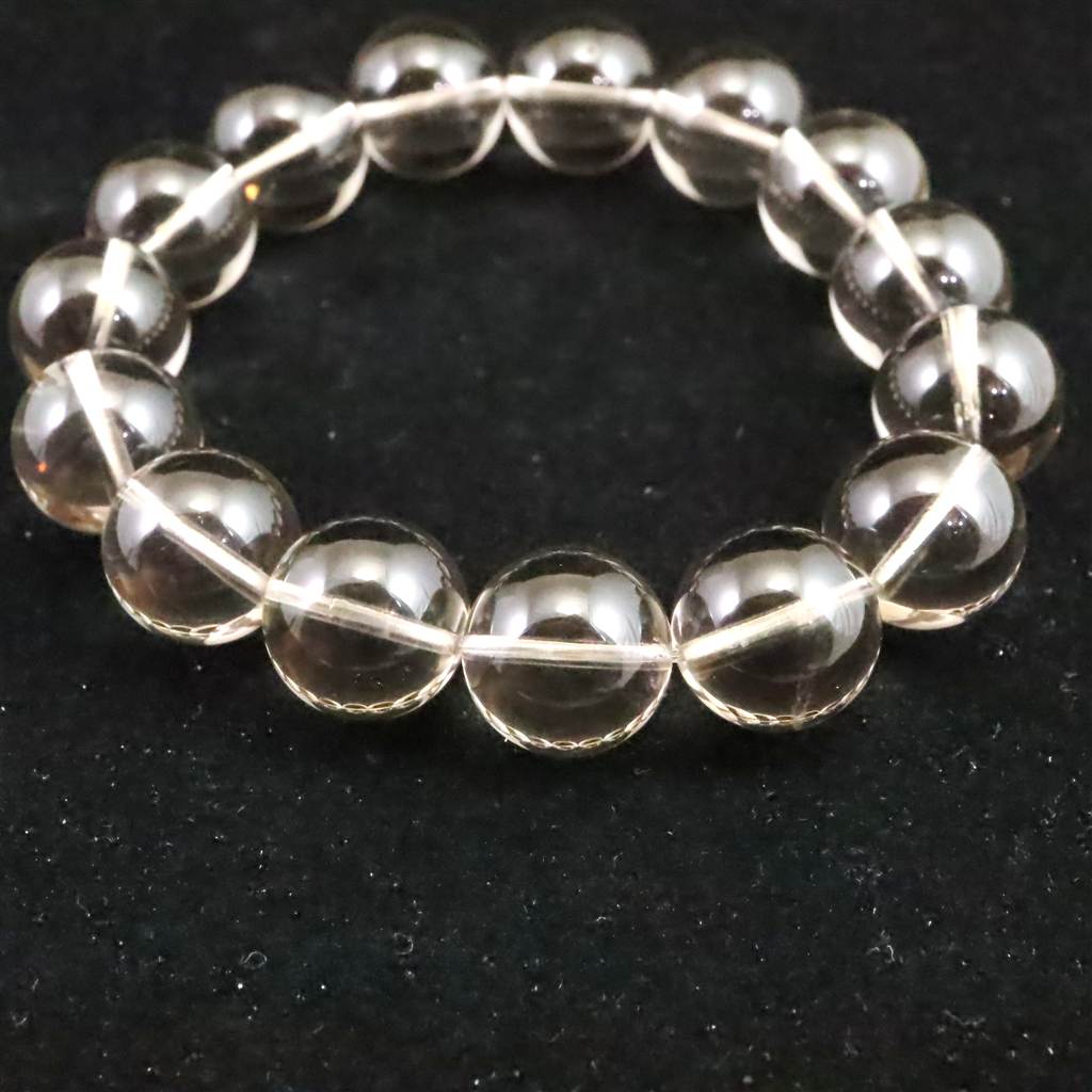 コロンビア産 スモーキーレムリアンシード 14mm玉ブレスレット 証明