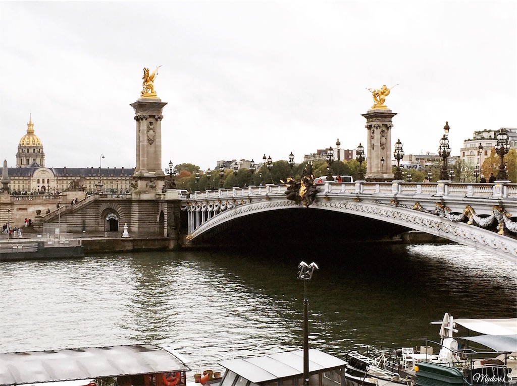 パリ滞在記1日目⑩ アレクサンドル3世橋｜セーヌ川にかかる橋で一番