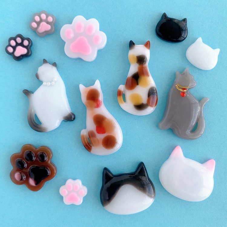 シリコンレジン型 / ねこアソート | ビーズ・パーツなどのハンドメイド