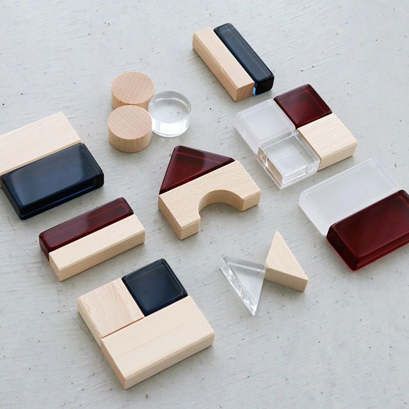 Lumiere Cubes French アクリル&木の積み木 26ピース(日本製