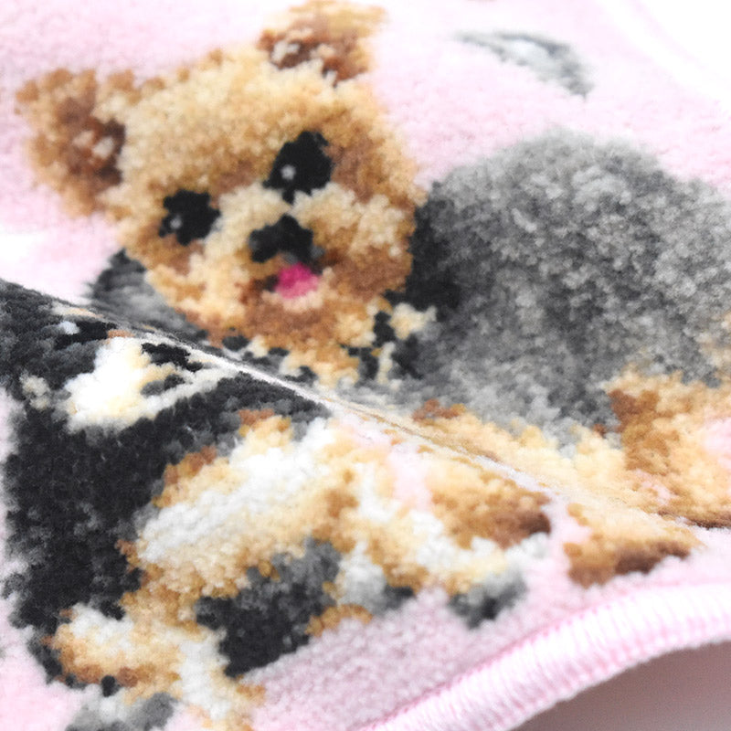 日本製 ヨークシャテリア ヨーキー シェニール織 ハンカチ 23cm 綿100