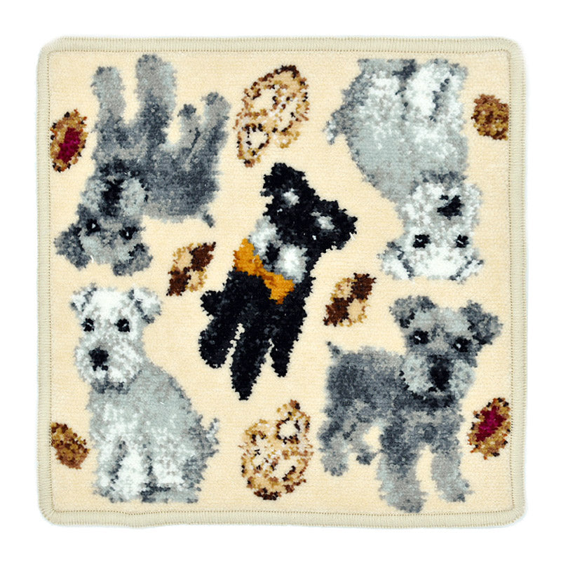 日本製 犬猫柄 シュナウザー 23cm 綿100% ハンカチ タオルハンカチ