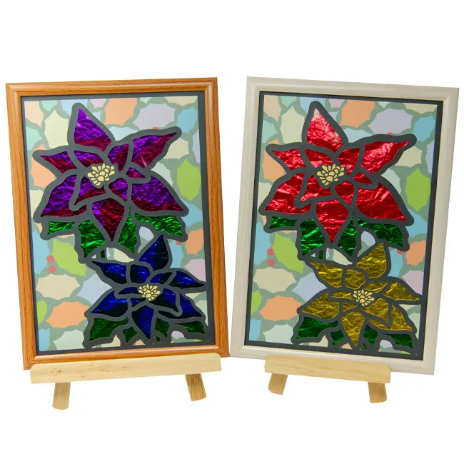 ステンドグラス『ポインセチア』製品紹介| 介護レクキット