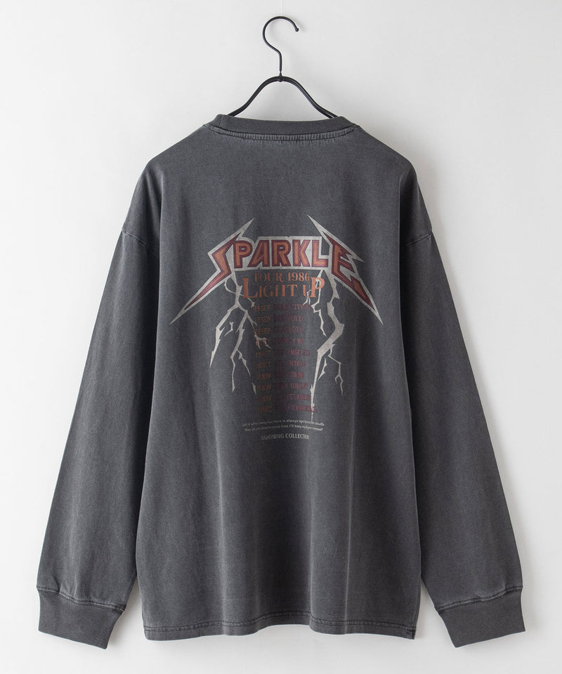 ピグメント加工 ヴィンテージライクプリントロンT 90s 古着 ロックT