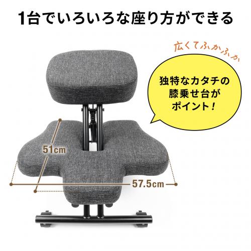 バランスチェア 高さ調整 ガス圧 角度調整 キャスター付き 150-SNCH051