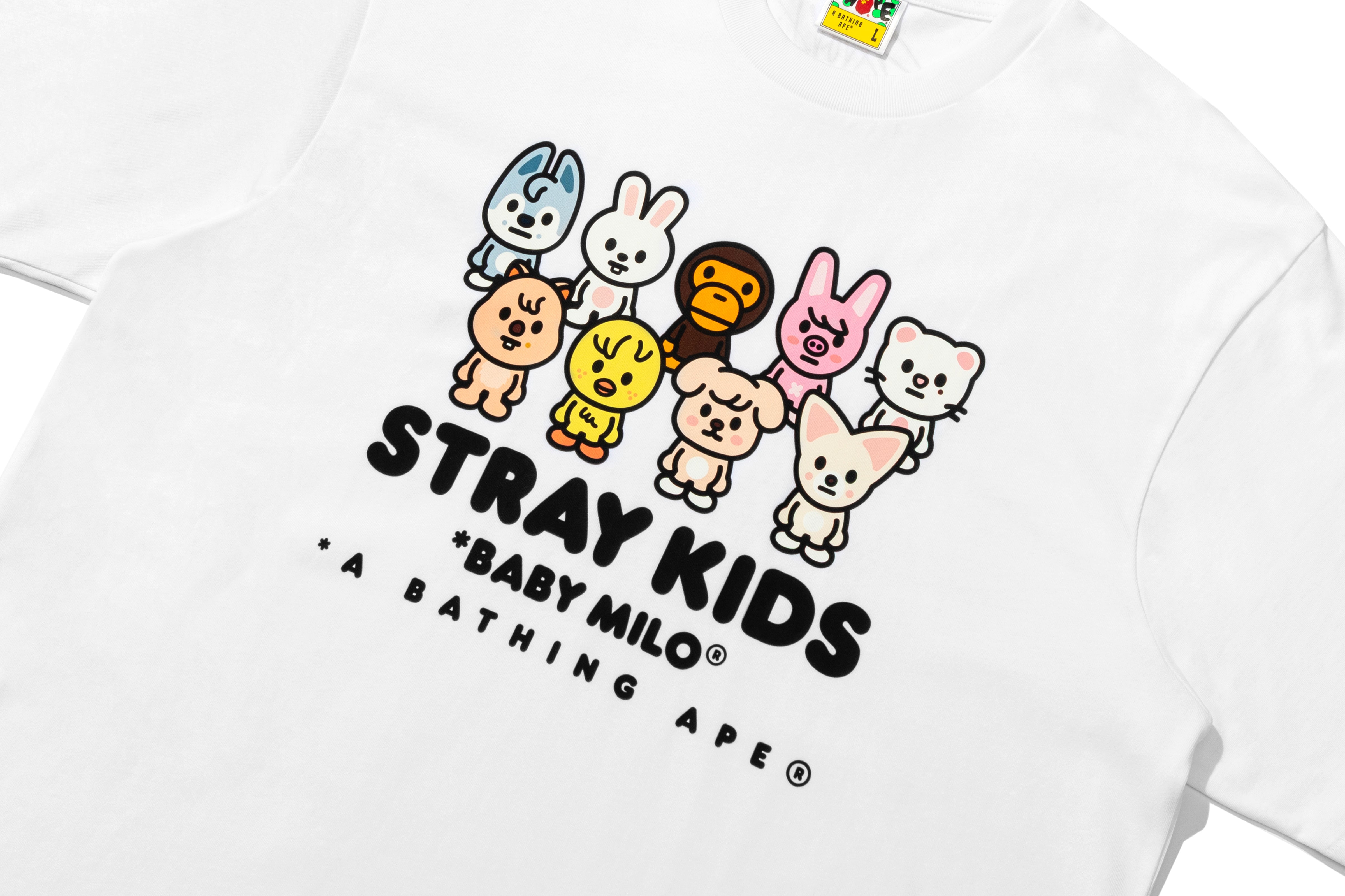 BAPE X STRAY KIDS BABY MILO WITH SKZOO FAMILY RELAXED FIT TEE – eu