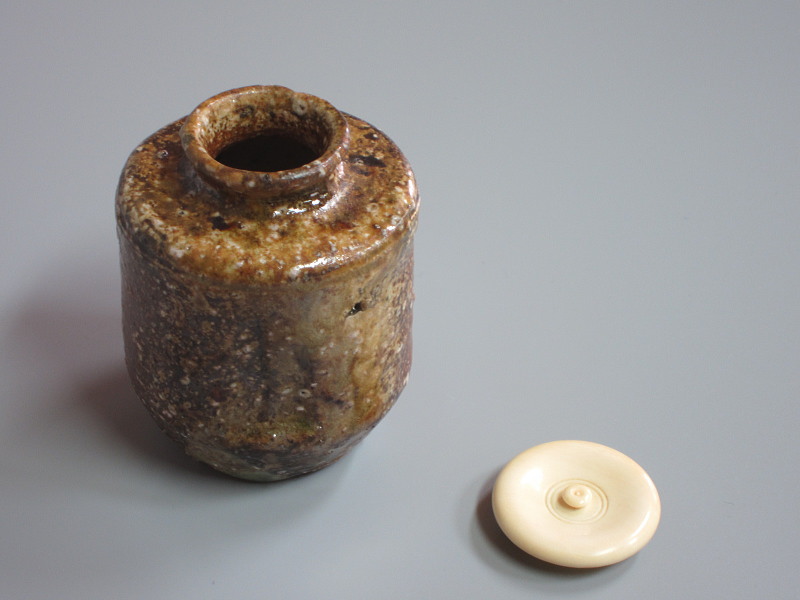 茶道具商(有)越中屋 信楽茶入 高橋楽斎造 共箱