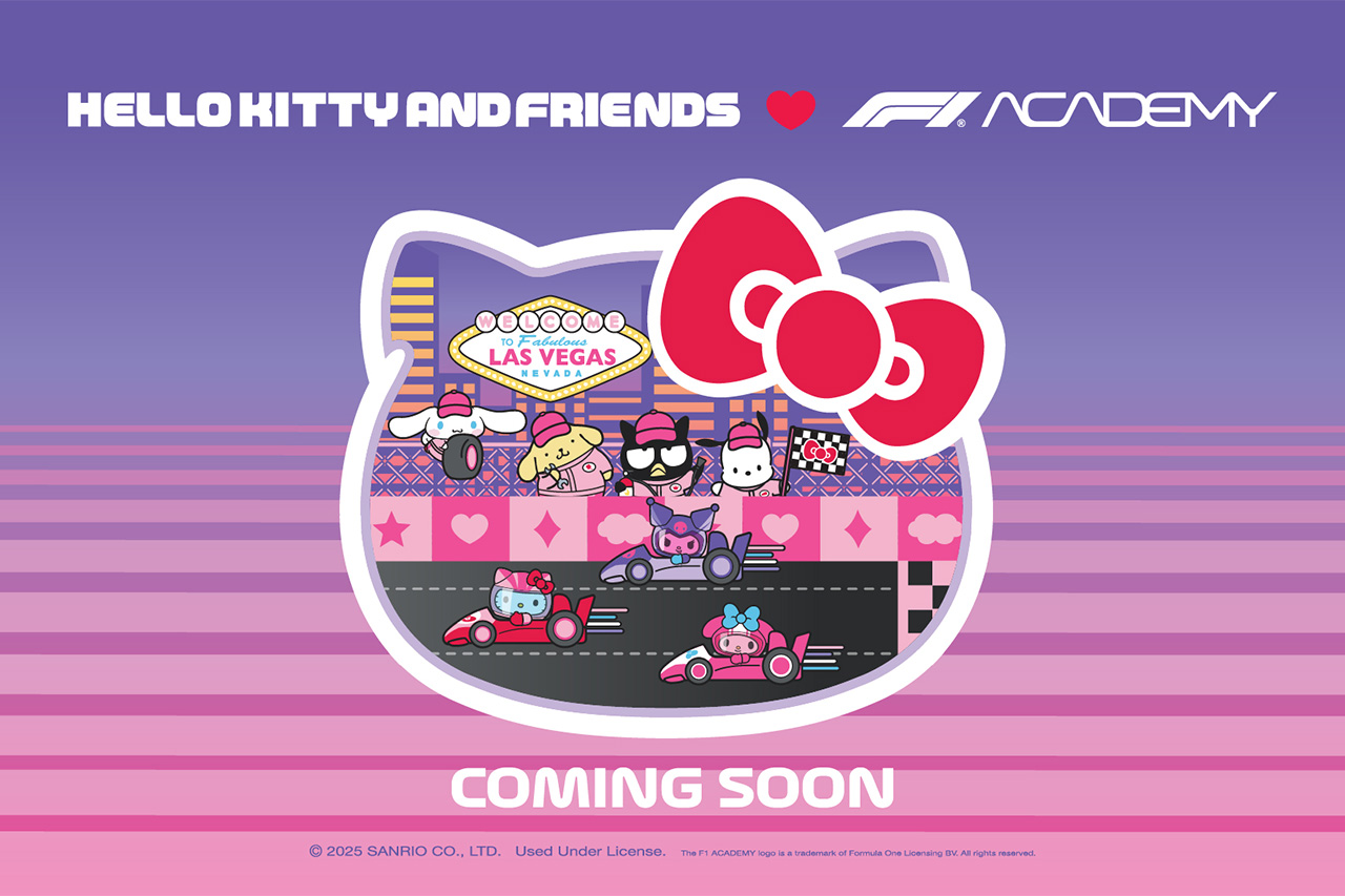 F1アカデミー×ハローキティ ラスベガスGPで異色コラボ 限定グッズ