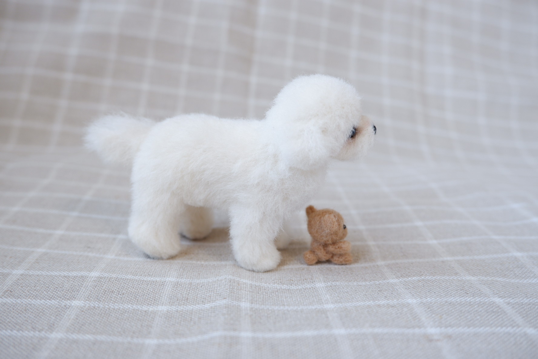 コースレッスン】羊毛フェルトで作る！かわいい子犬講座 -マルチーズ編