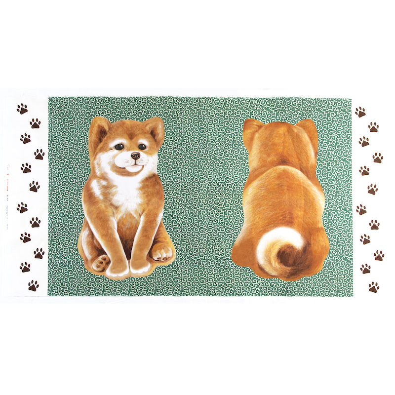 Fairy Cotton / 柴犬のぬいぐるみ 唐草/デジタル/パネル 55*110