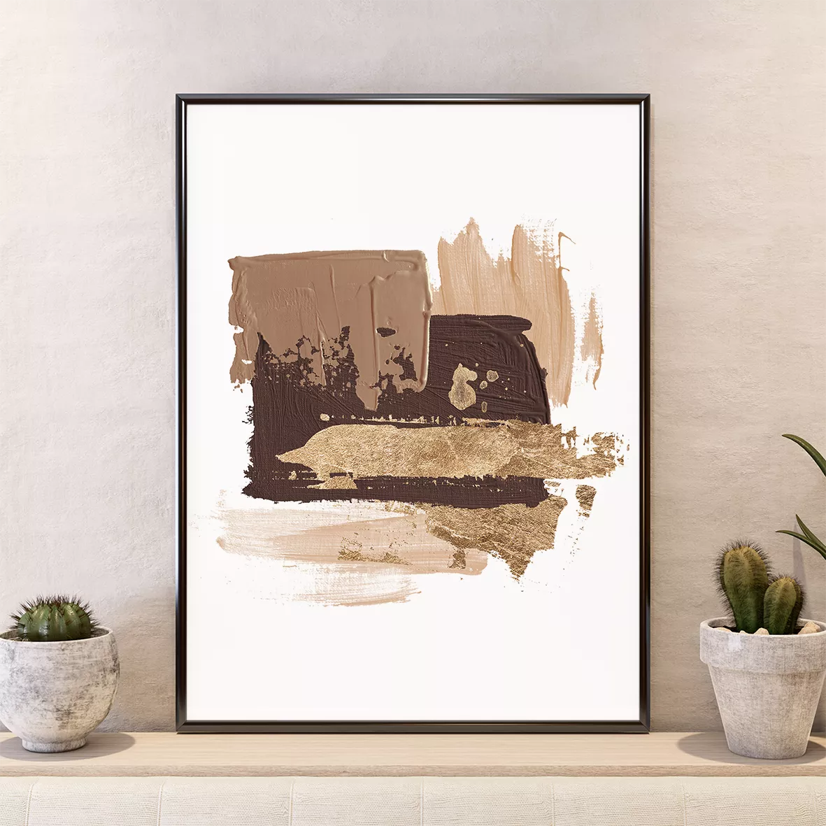 アートポスター ベージュブラウン抽象画 3枚セット – FashionWallArt