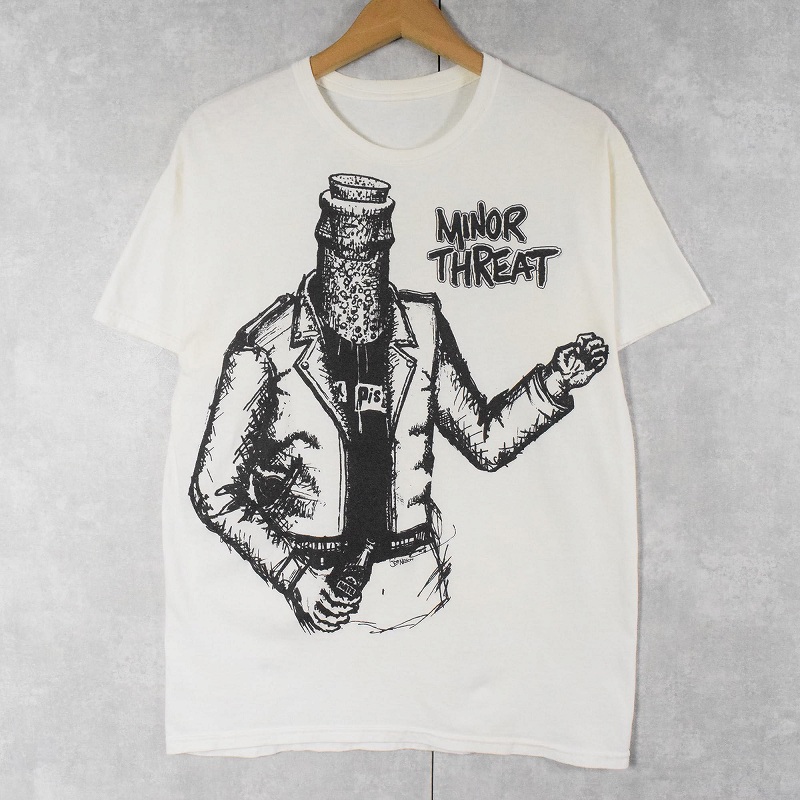 音楽 ミュージック 半袖 プリントTシャツ バンT マイナースレット 白