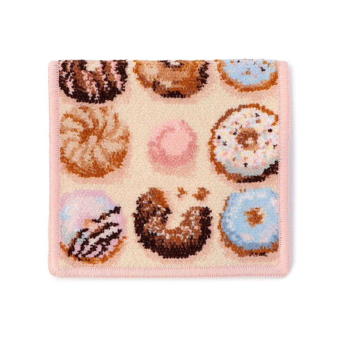 モグモグドーナツ ハンカチポーチ(ベージュ×ペールピンク): LOVERARY