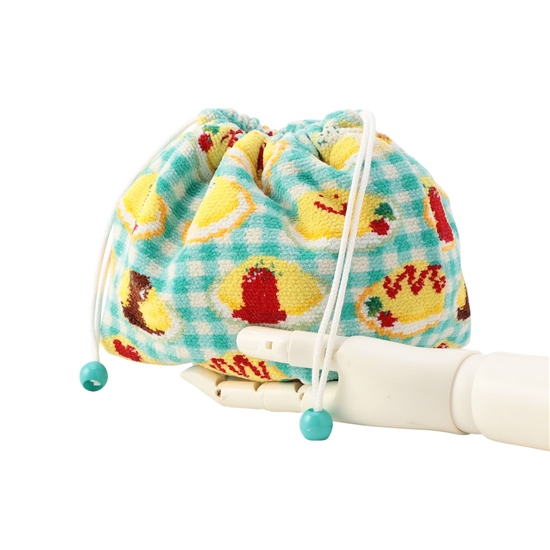 ハッピーオムライス マチ付き巾着 L/HOR-243072（WEB限定）(ペール