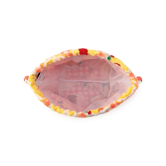 ハッピーオムライス マチ付き巾着 L/HOR-243072(アプリコット