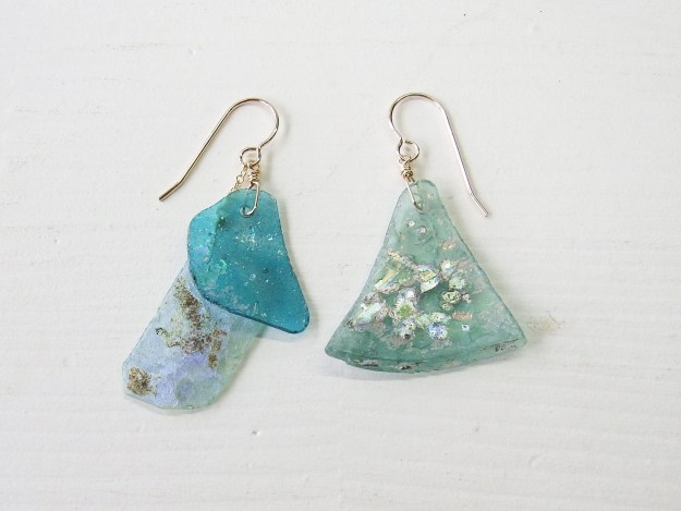 ローマングラス ピアスMF | フェルミナータのハンドメイドアクセサリー