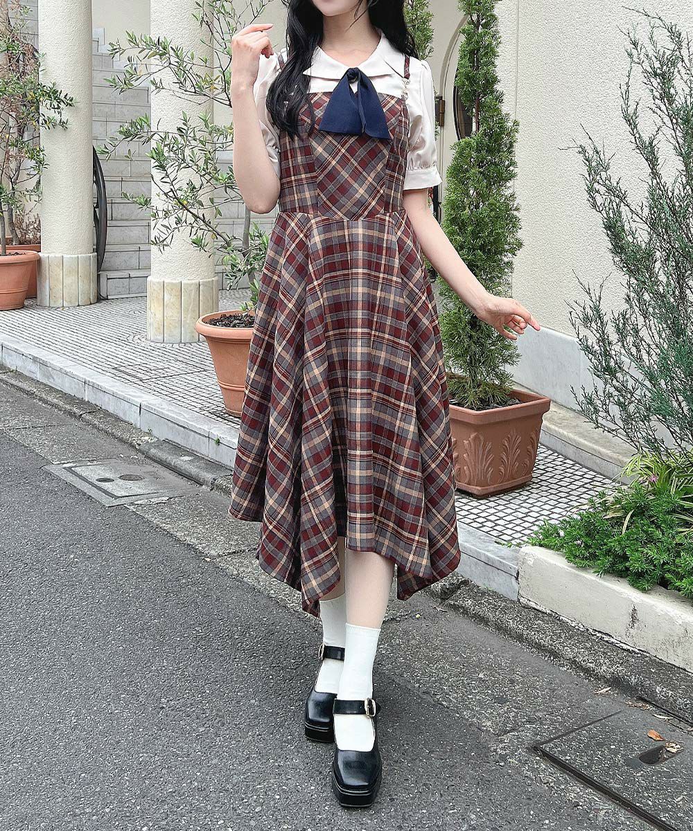 ビット使いランダムヘムチェックキャミワンピース/F i.n.t [55AE02f002