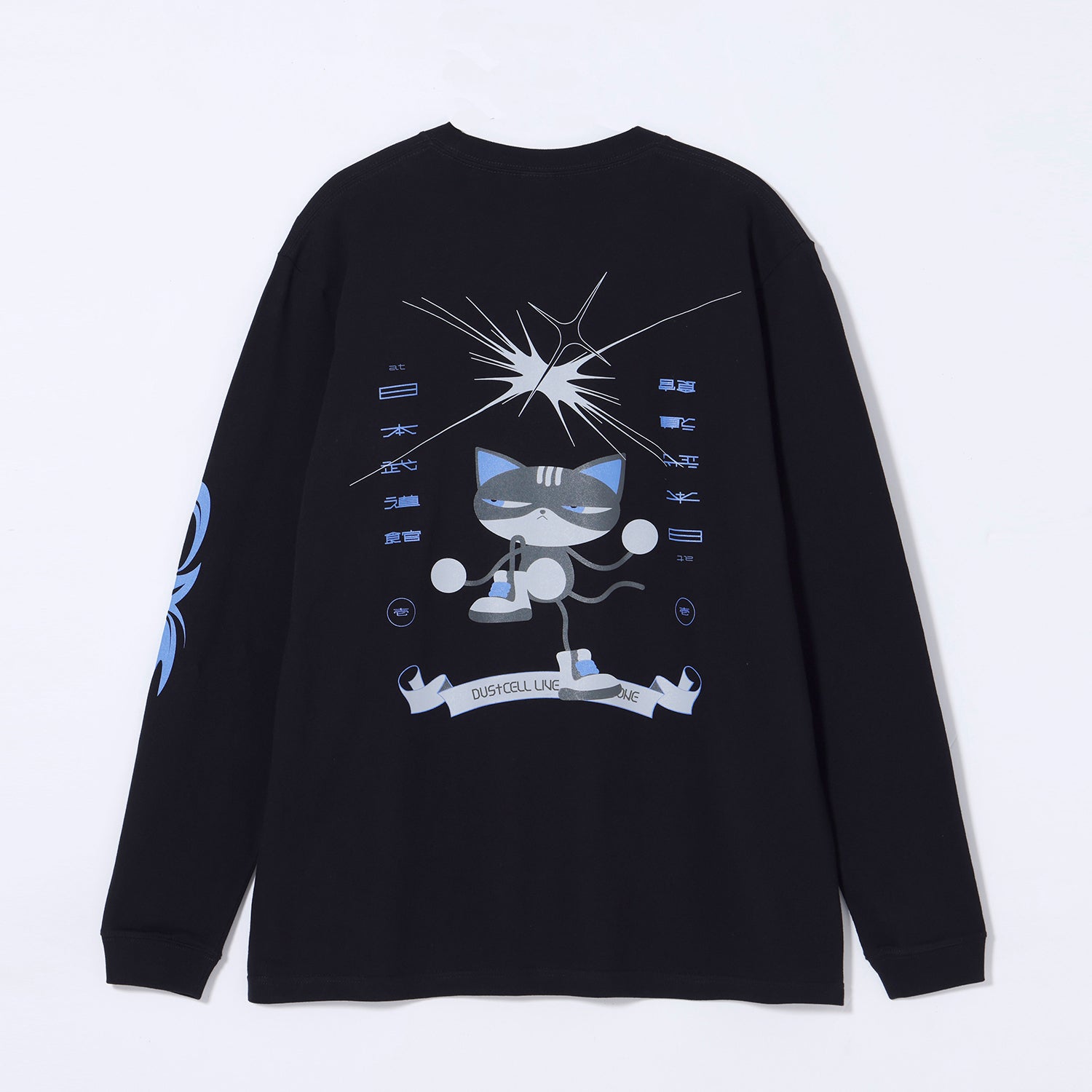 DUSTCELL】「ONE」グラフィックロングスリーブTシャツ dustcat／BLACK