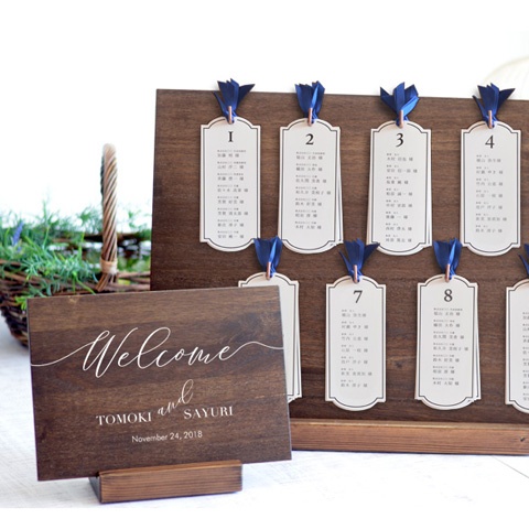 エスコートカード＆シーティングチャートにメニューがついたウェルカム