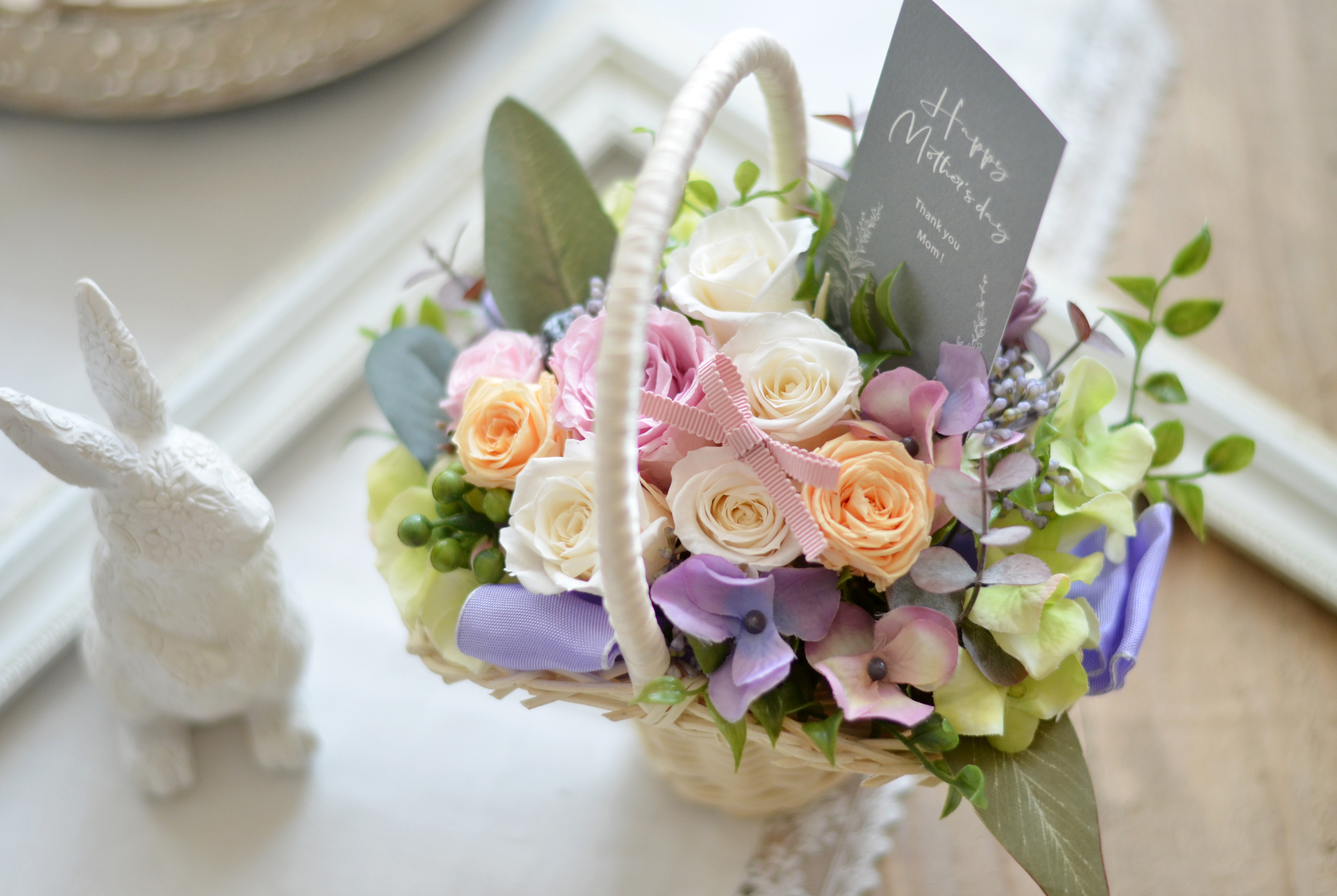 母の日 出産 開店祝い 誕生日などのプレゼントにバスケットの