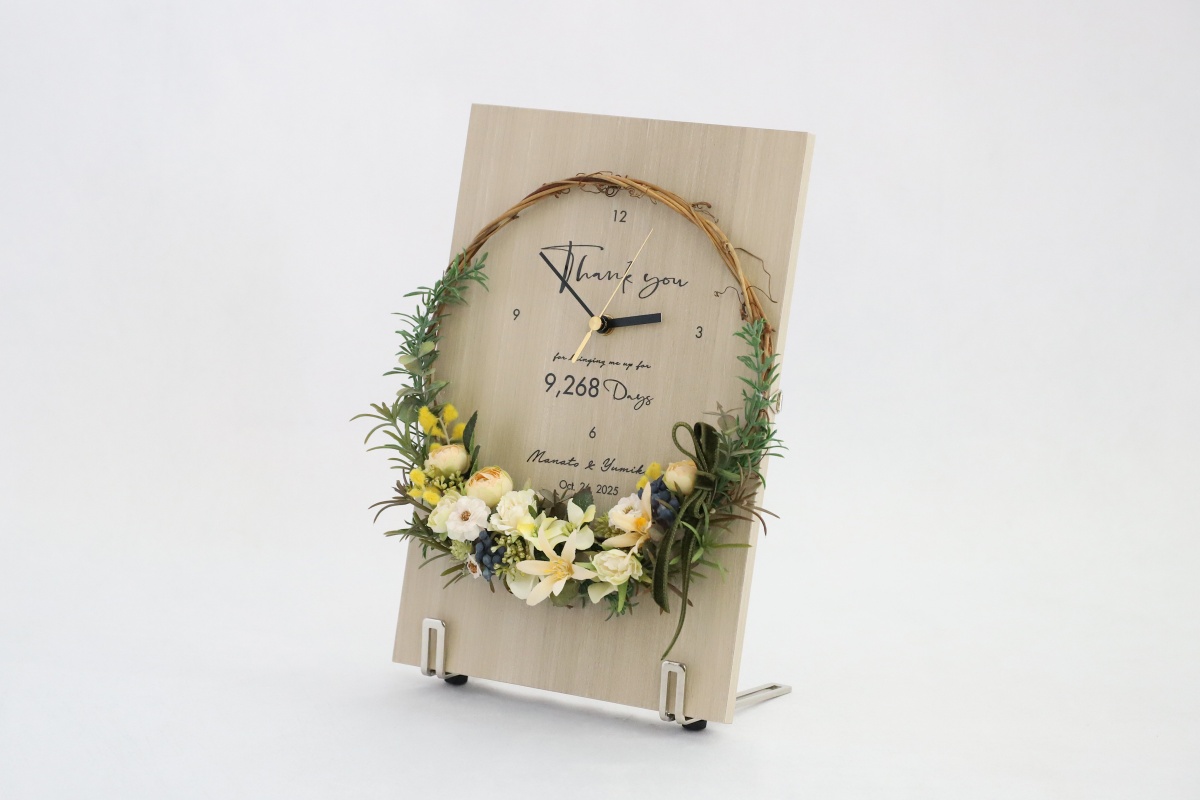 結婚式の両親プレゼント！創立や周年記念品にも人気の花時計 - フィーノ