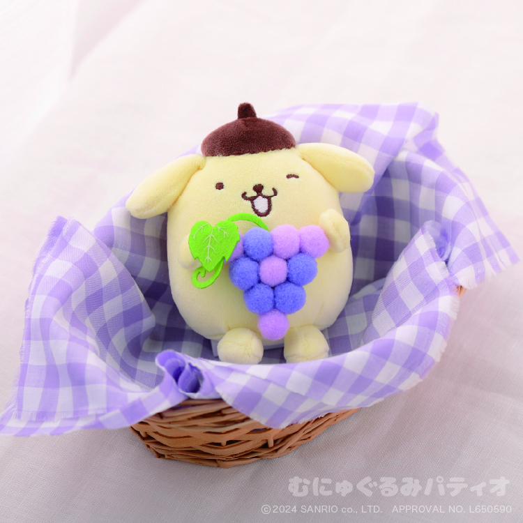 ポムポムプリン ぶどう むにゅぐるみマスコット｜むにゅぐるみパティオ
