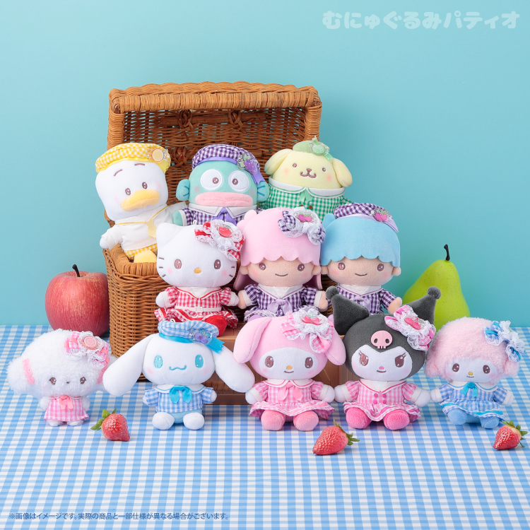 サンリオキャラクターズ ギンガムフルーツ むにゅぐるみマスコット