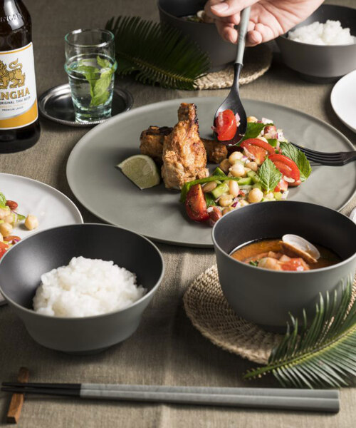 ARAS お茶碗、汁椀とお箸のペアセット ブラック×グレーの通販 | BRUNO