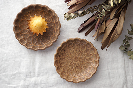 リ9 ココア アメリカンパイのお皿a - 益子焼の小さな窯元「よしざわ窯