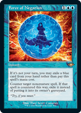 346)□ボーダーレス□《否定の力/Force of Negation》[2X2-BF] 青R