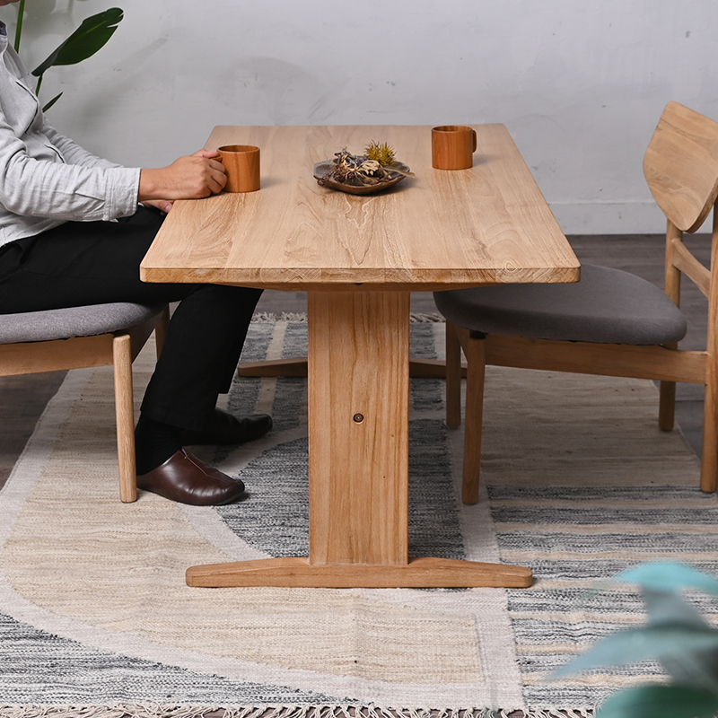 T3204XP チーク無垢材 ローダイニングテーブル 140cm幅 | 【SR-net