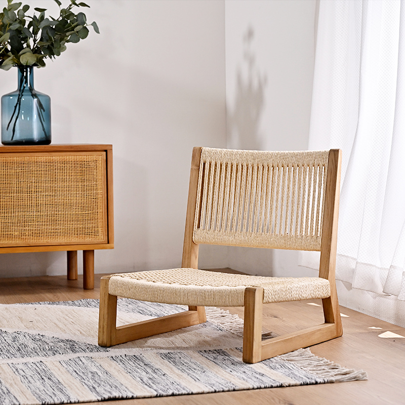 C050RX チーク材 ペーパーコード 座椅子 | 【SR-net】Sunflower Rattan