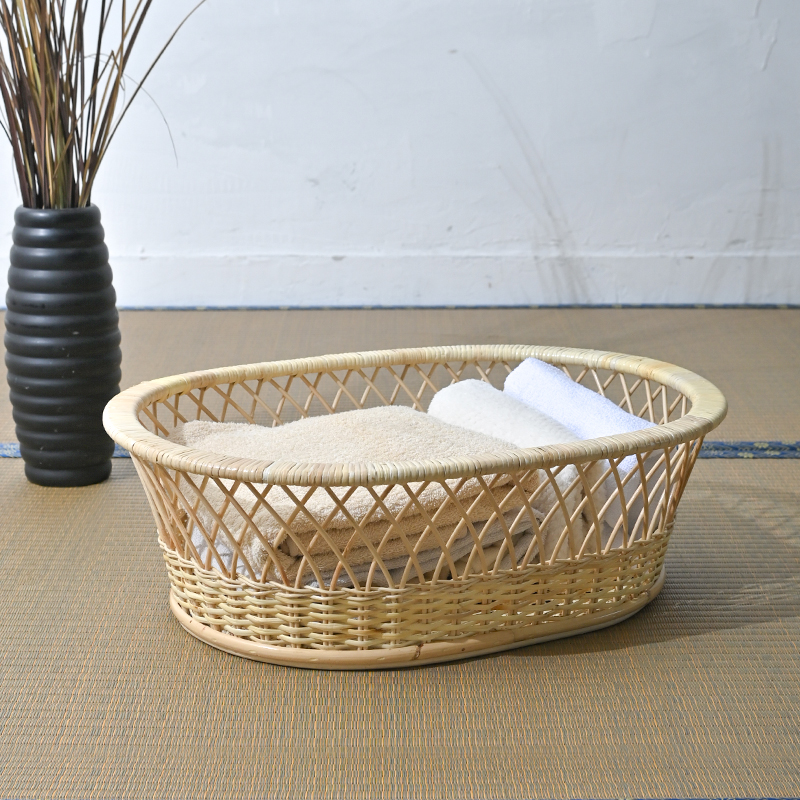 GK304N ラタン 脱衣カゴ 楕円型 | 【SR-net】Sunflower Rattanの卸販売
