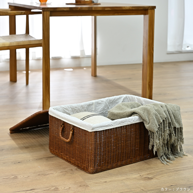 ラタン蓋付きバスケット Lサイズ GK520Lを激安で販売する京都の村田家具