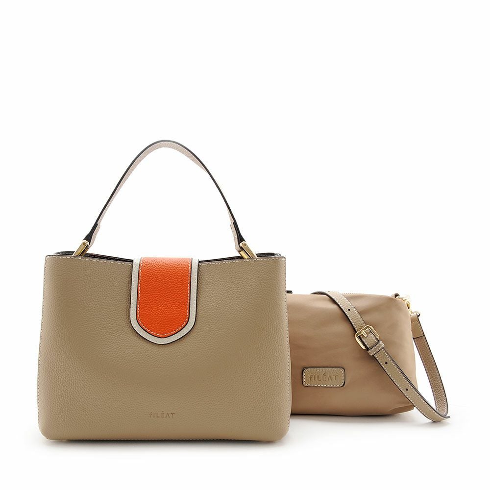 フラップベルト本革ハンドバッグ＆ショルダーバッグセット/FL102793