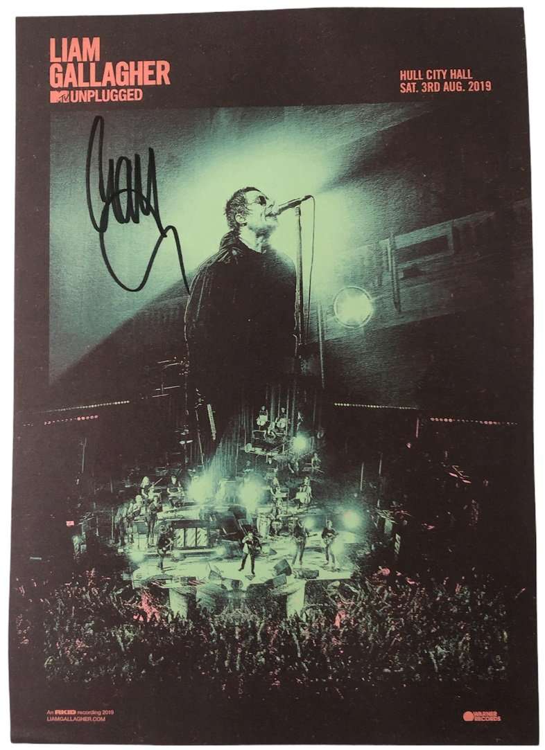 Liam Gallagher Signed MTV Unplugged concert poster Oasis