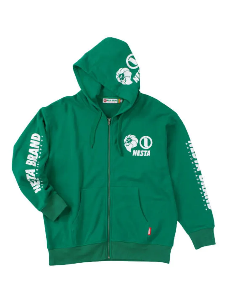 グリーン 【NESTA-BRAND】裏毛フルジップパーカー ＊カタログ商品