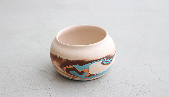 VINTAGE】Nemadji Pottery Flower Base ”Made In USA” ネイティブ