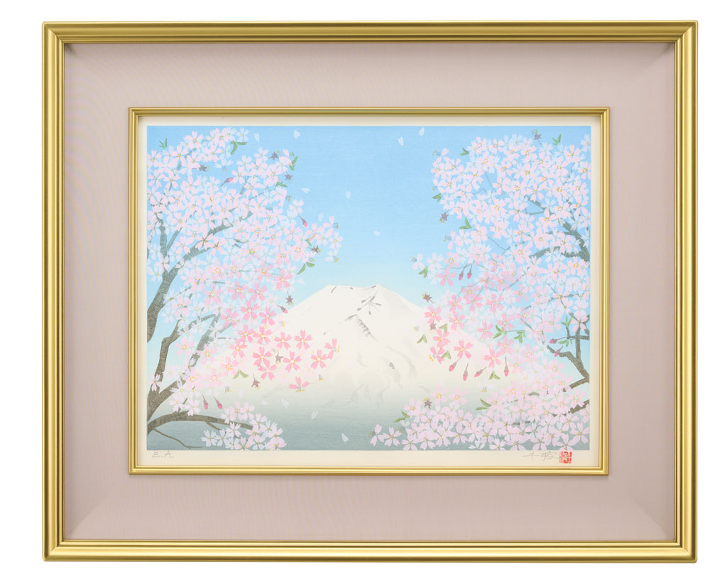 中島千波『富士爽春』（富士山）